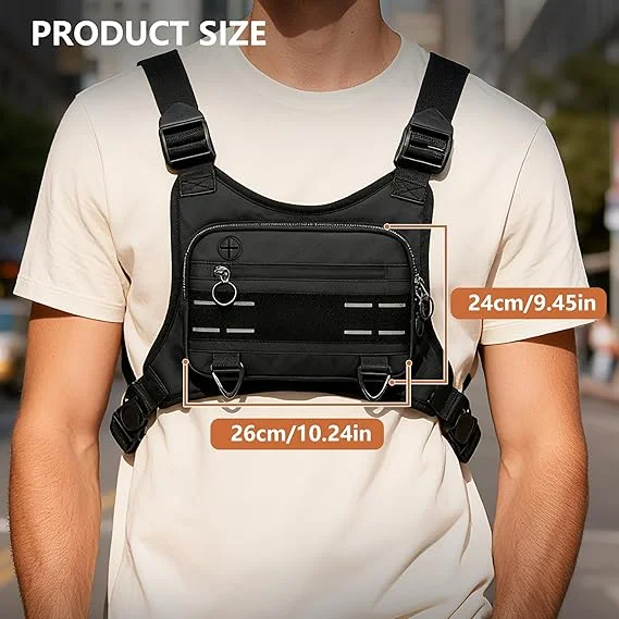 

Нагрудная сумка для мужчин, тактический жилет-органайзер для бега, держатель для телефона, спортивная сумка для походов, рыбалки, кемпинга, с системой MOLLE