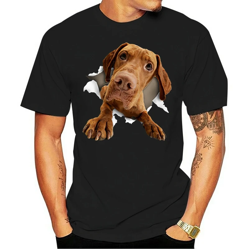 Men T Shirt Vizsla Dog Torn T Shirt Women T-Shirt