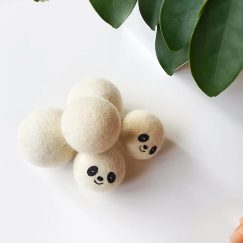 Reusable Dryer Wool Balls for Laundry - Anti Static Anti Wrinkle Felt Balls Softener for Clothing