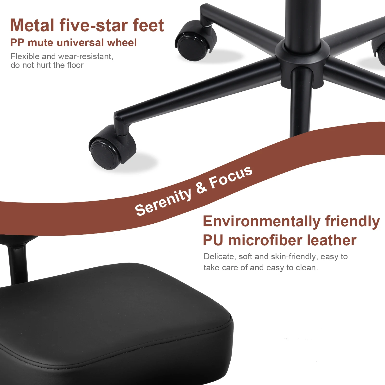 كرسي التأمل بعجلات، تصميم مريح متقاطع الأرجل مع دعم قطني لـ ADHD والاستخدام المكتبي #6