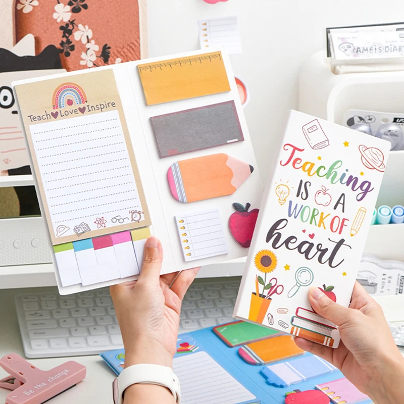 영어 교사의 스티커 메모 N 번 찢을 수 있습니다. 만화 색상 조합 특수 모양의 학생 메모