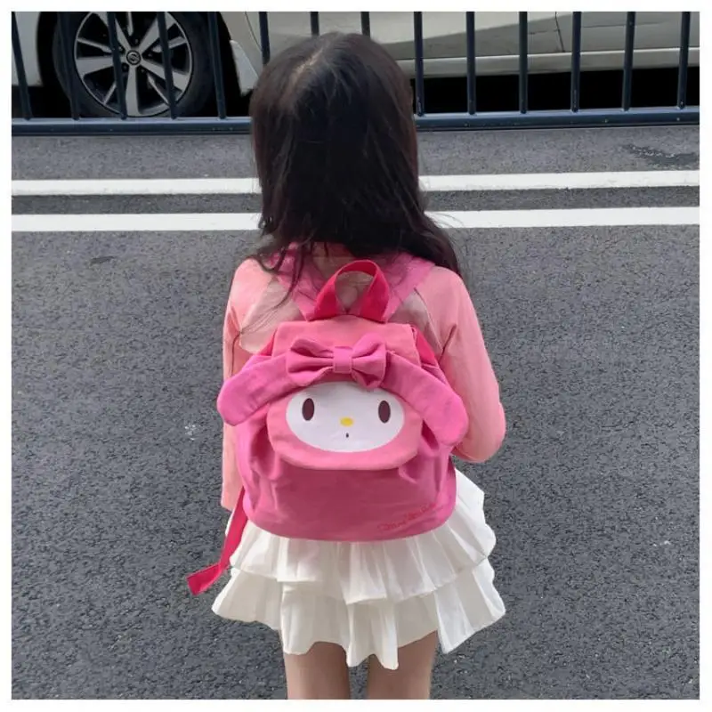 

HOT Sanrio Girl Cartoon Backpack Kuromi Children Portable Light Shoulder Bag Kawaii My Melody Fashion Leisure Travel Small Bag