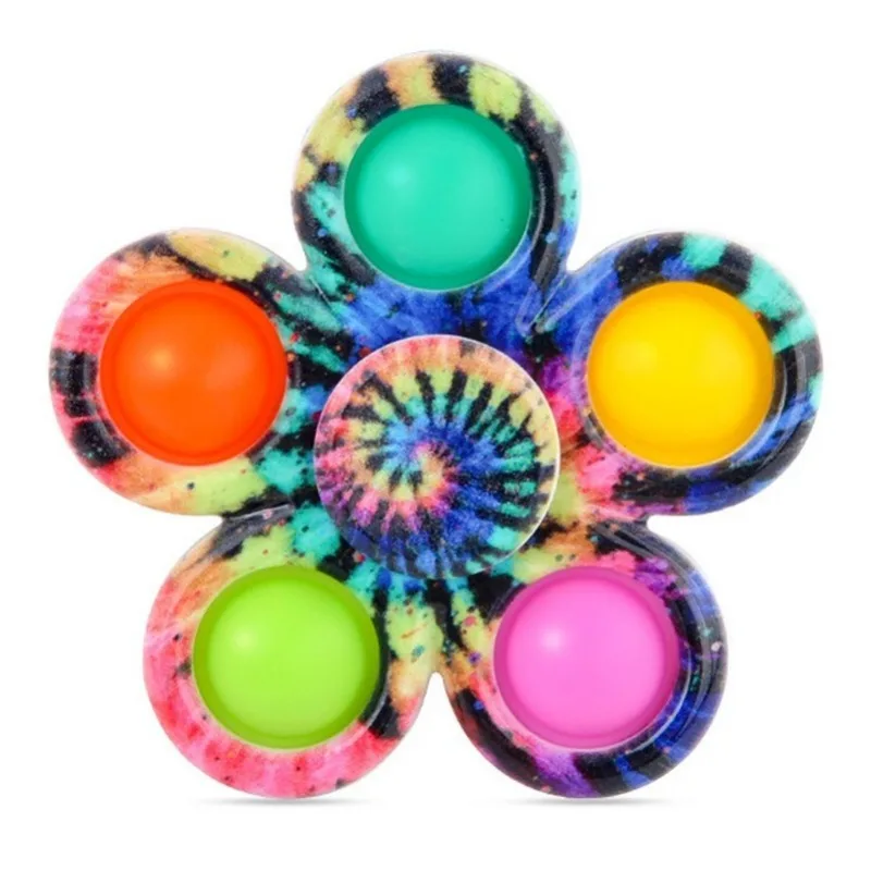 Novelty Graffiti Squeeze Spinner Squeeze Sensory Toy Anti Stress Spinning Adult Kids Pops Finger Toys Push Its Bubble Fidget Toy