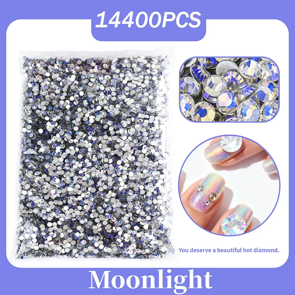 

Mollbii 14400Pcs Non Hotfix Rhinestones Glass Crystal Flatback Rhinestone DIY Nail Art Charms Glitter Strass стразы SS3-SS30