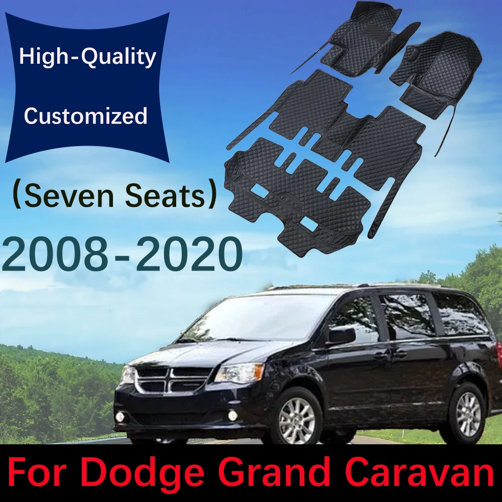 

Custom Leather Car Floor Mats For Dodge Grand Caravan 2008~2020 7seat Automobile Carpet Rugs Auto Foot Pads Accessories