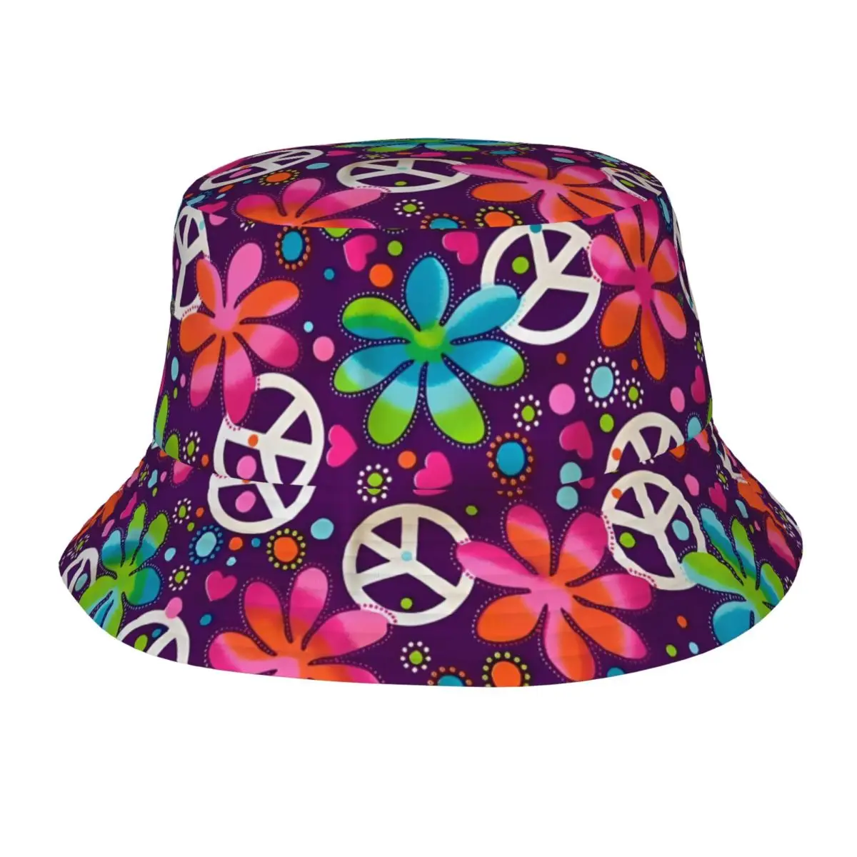 

Панама с узором Peace Foral Love для женщин, шляпа для пляжного поля, уникальная упаковка для отпуска, рыбалки, шапка Боб