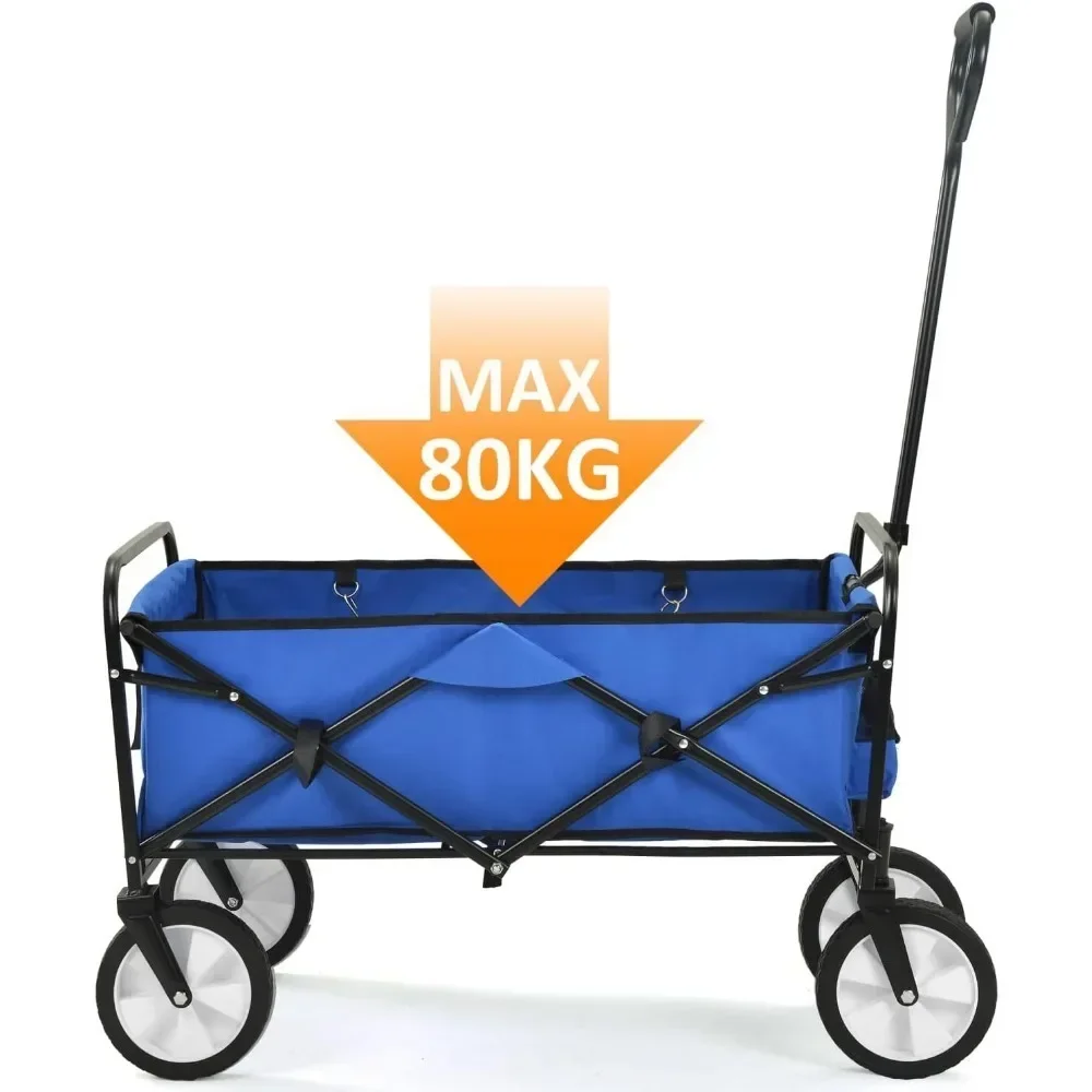 

Garden Cart Folding Wagon Garden Cart Collapsible Wagon with Adjustable Handle &360°Universal Wheels for Garden Camping Shopping