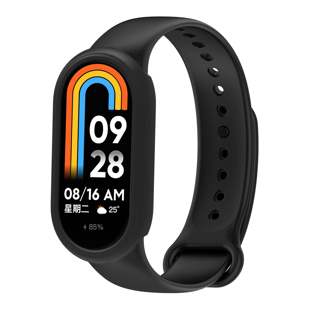 Silicone Shock-Proof Protector For Xiaomi Mi Band 8 Smart Watch Accessories Anti-Shock Watch Shell Without Screen Protector