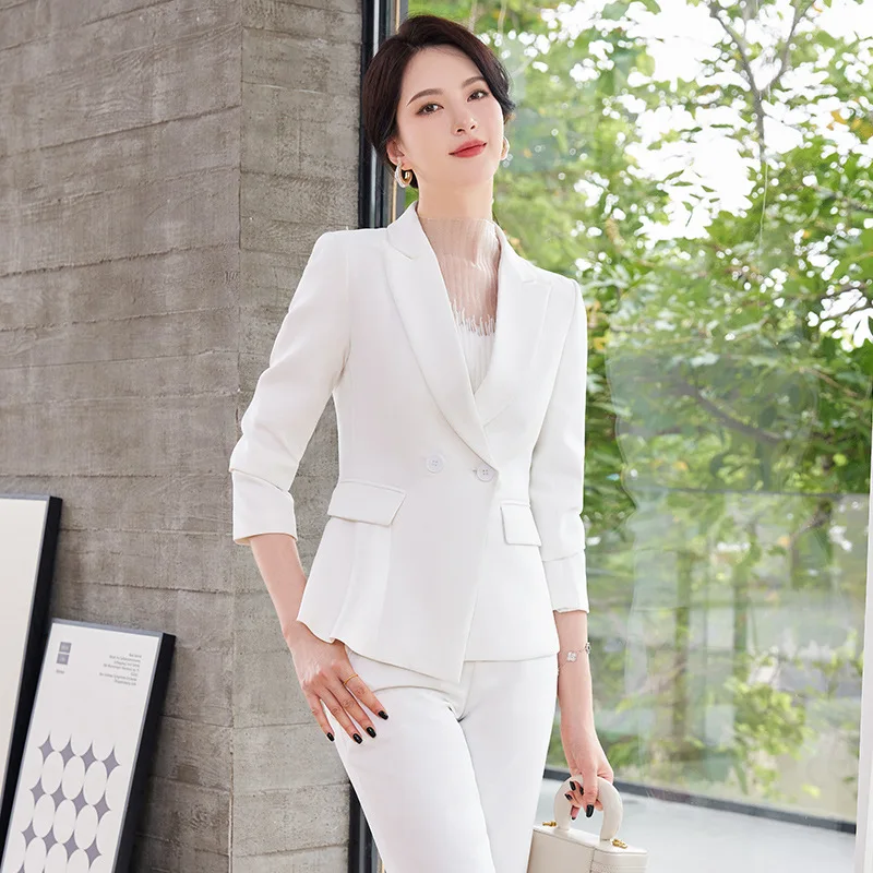 Small Suit Jacket for Women 2023 Autumn New Two Buttons Fashion Temperament Leisure Long Sleeve Business Wear Suit Suit Pants