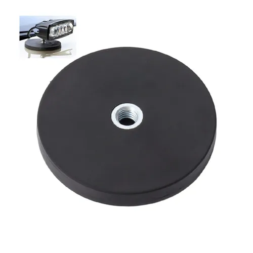 Imagen 1 del producto Soporte de montaje de rosca plana para Barra de coche, imán recubierto de goma, 2-10 piezas, D22, D43, D66, D88