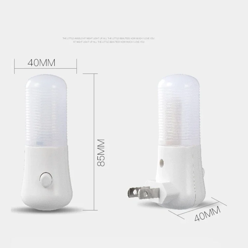 Ue/eua plug luzes da noite led night light botão interruptor quarto lâmpada de cabeceira do quarto do bebê corredor decoração casa lâmpada tomada parede