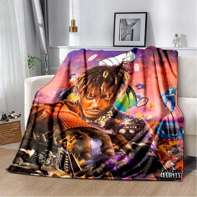 Album Rapper Juice Wrld 999 Blanket Poster Art Printed Flannel Blanket Soft Bedspread Sofa Warming Cover Gift for Music Fans