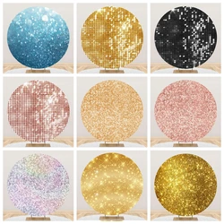 Gold Silver Glitter Bokeh Photography Backdrop Black Golden Shiny Dot Backgrounds For Photo Studio Birthday Round Baby Photocall