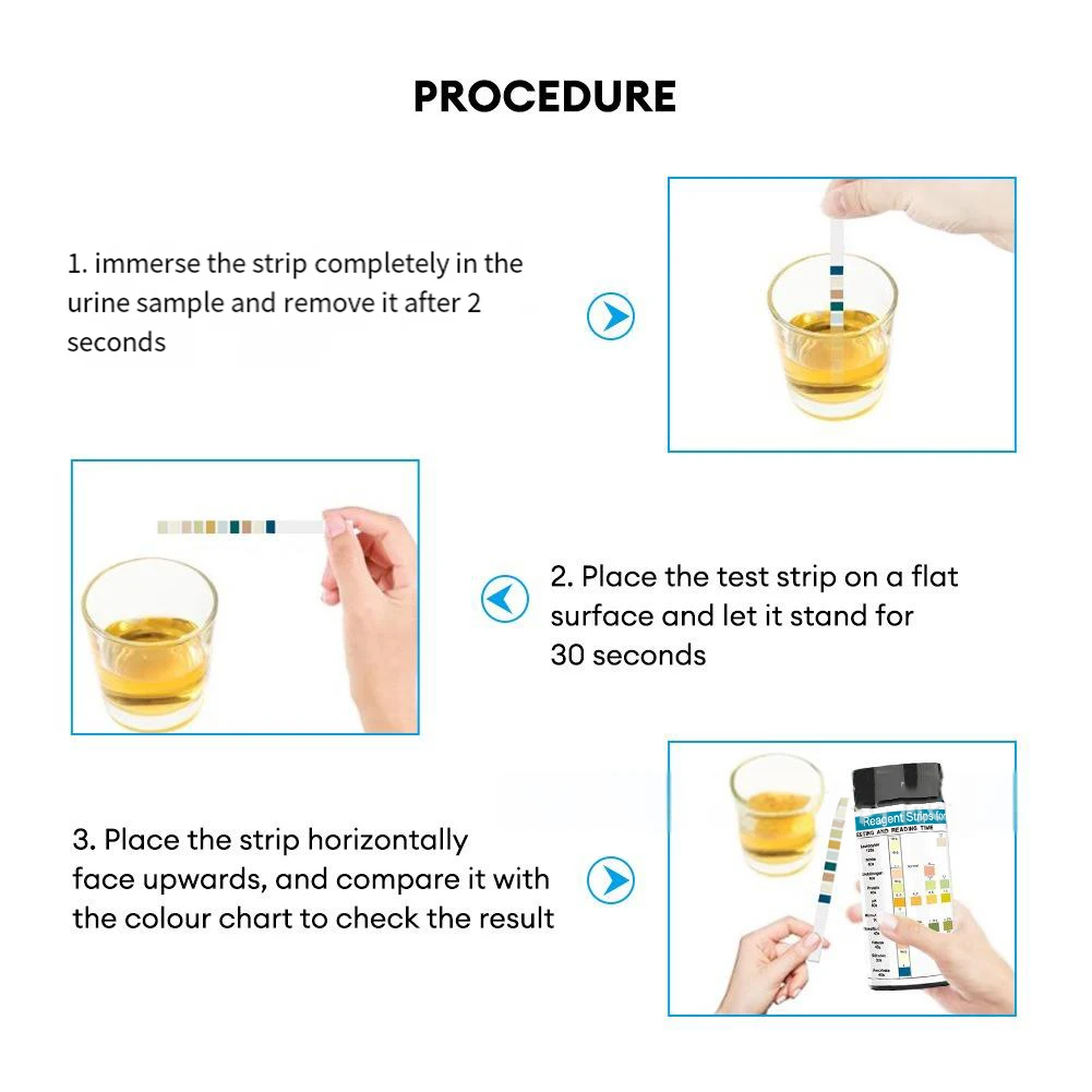 URS 10-In-1 Urine Test Strips Testing UTI Urinalysis Kit For Ketosis PH Protein Indicator Paper Accessories