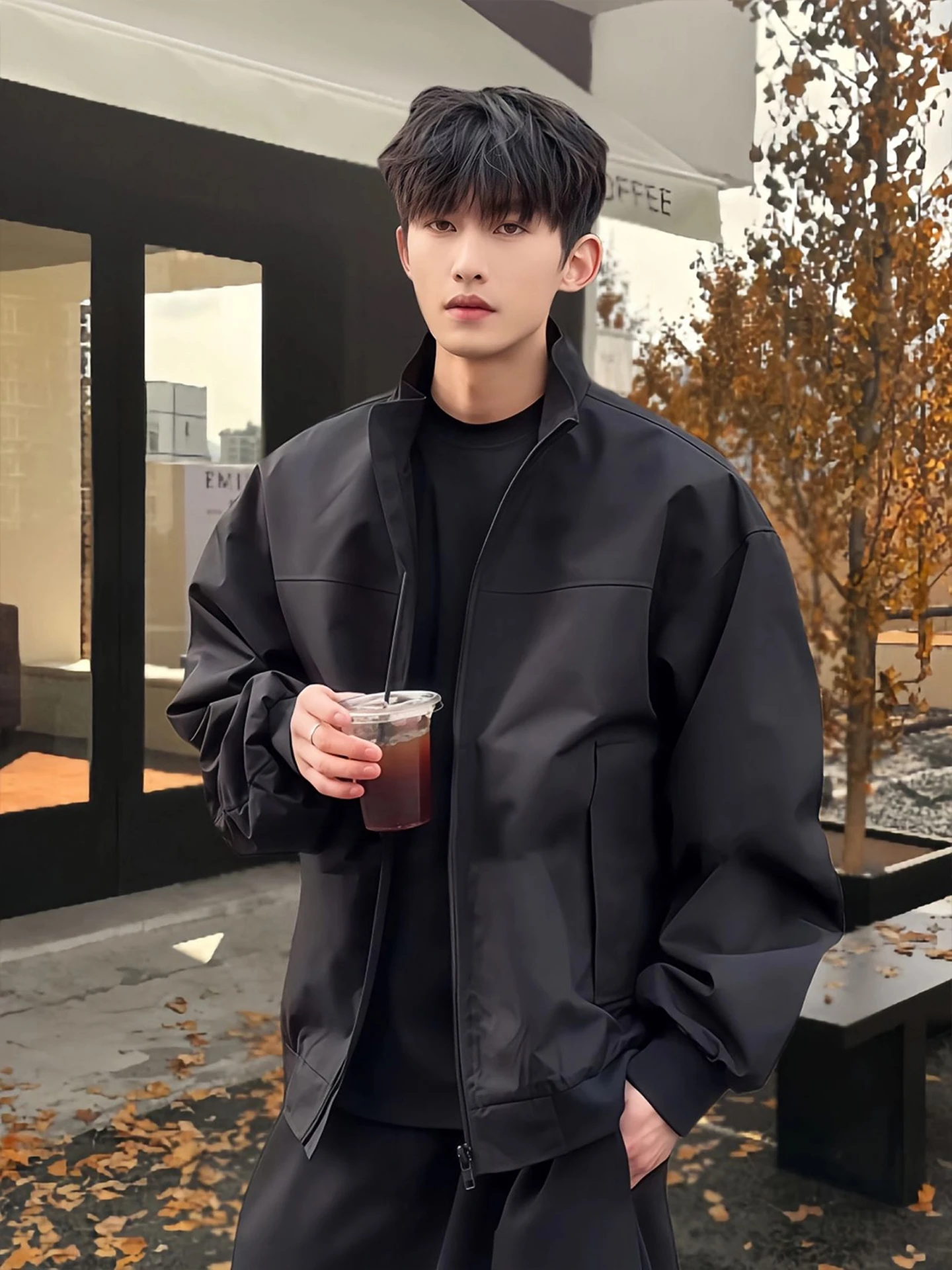 

Cleanfit American Sle Flight Jaet Men's Autumn Tee-Proof Soft ell ort Coat Stand Collar Workwear Outerwear