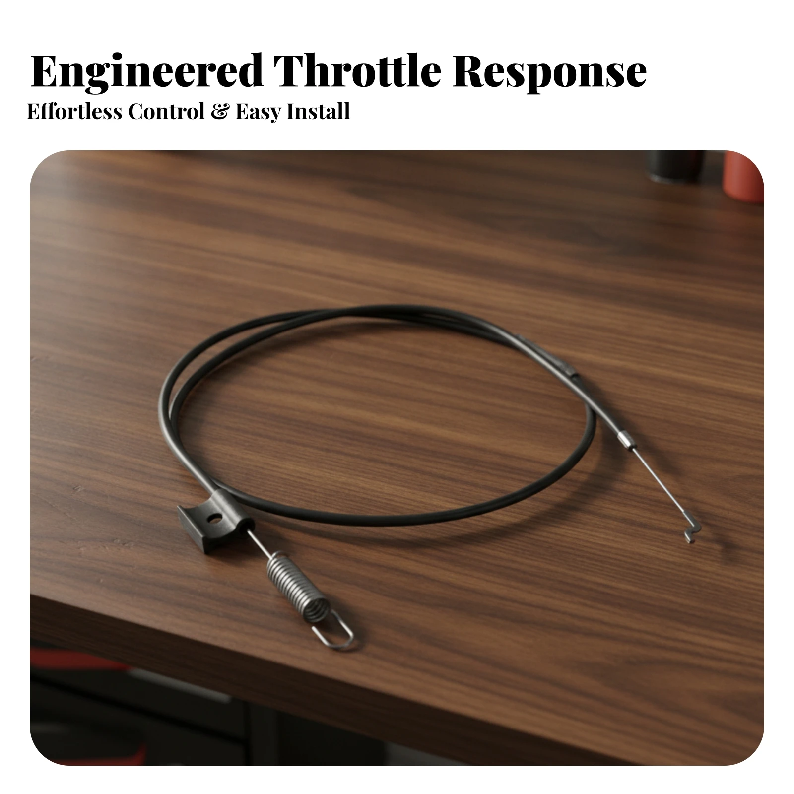 Mower Part Compatible Bowden Cable with Mounting Bracket Engine Accessory Flexible