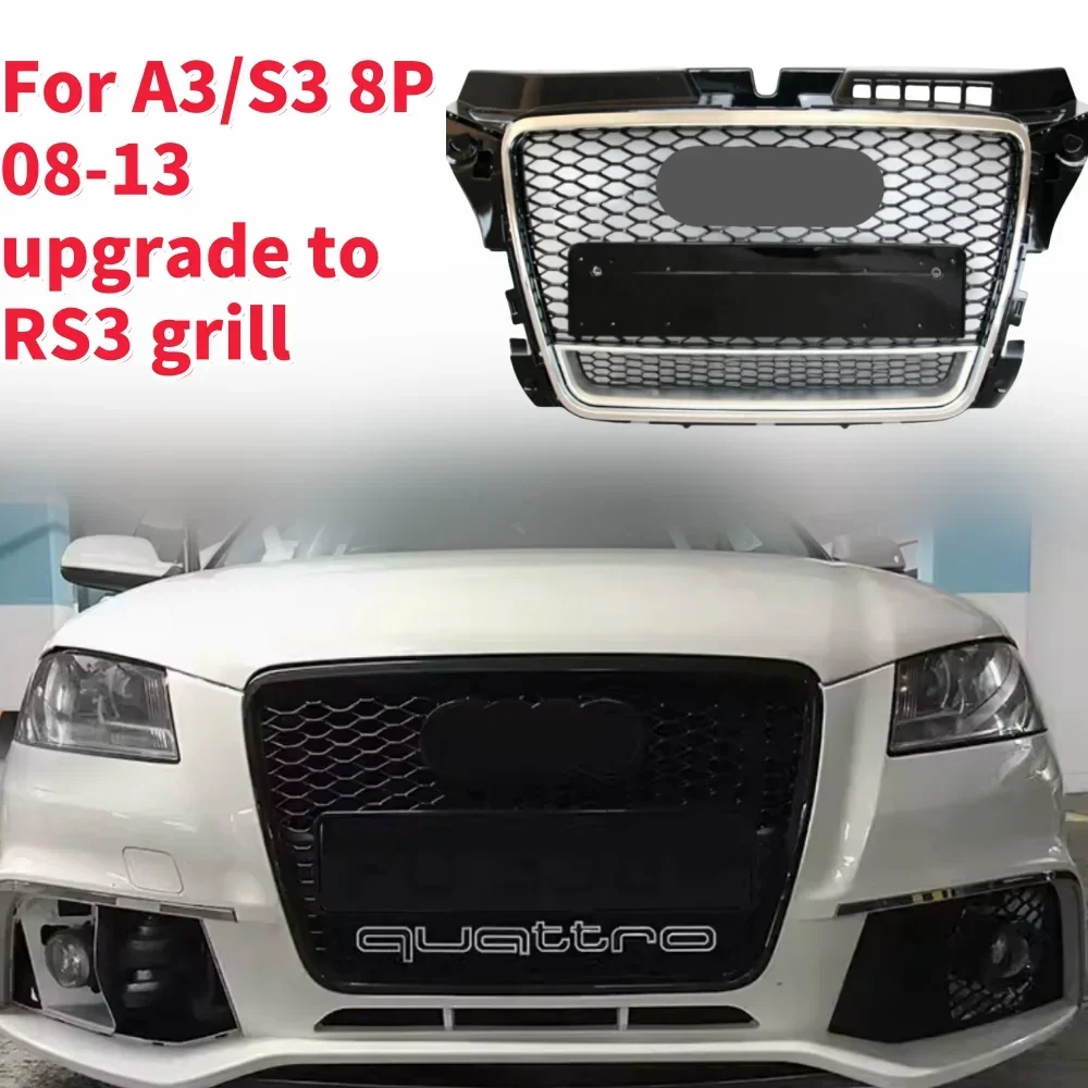 

Для RS3 Style Front Sport Hex Mesh Honeycomb Hood решетка для Audi A3/S3 8P 2009 2010 2011 2012 2013 Новинка