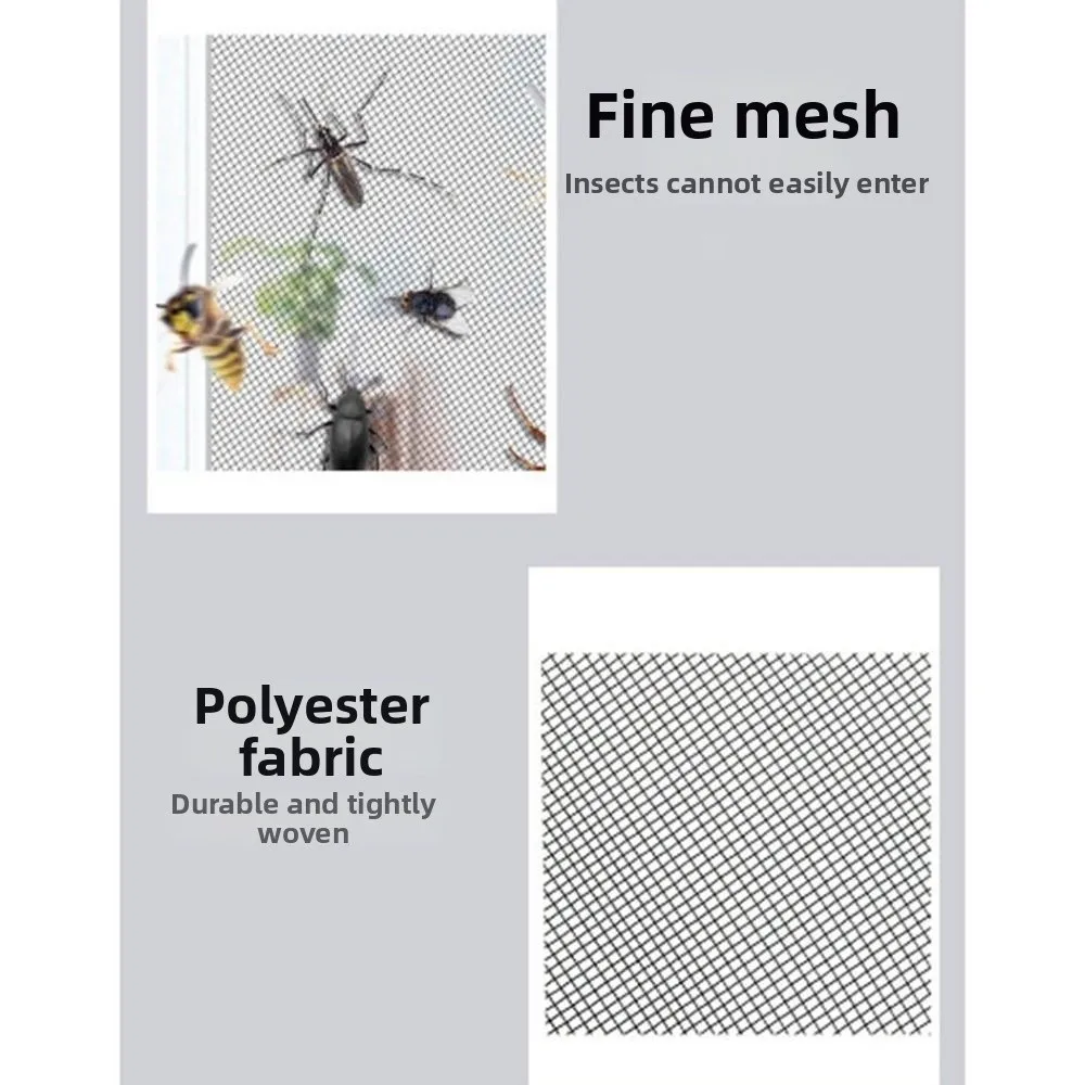 Insect Proof Magnetic Window Screen Adjustable Size with Innovative Magnetic Fastening Window Flyscreen Breathable