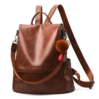 Mochilas Vintage, Mochila de hombro de cuero para mujer, mochilas antirrobo a la moda para mujer, bolsos de hombro de ocio de alta calidad, Mochila