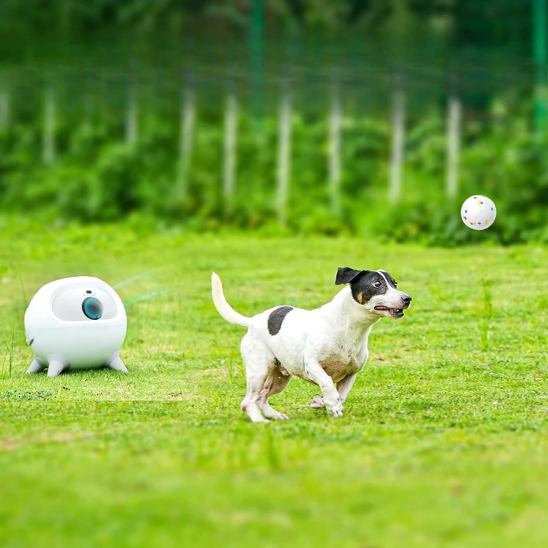 Dog Ball Launcher with 3Pcs Balls, Automatic Obstacle Avoidance Dog Ball Launcher Suitable for Medium & Large Dogs