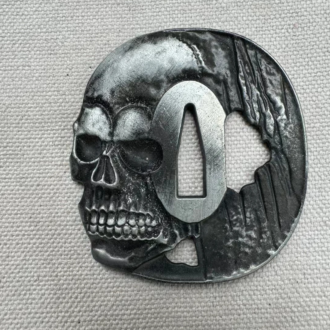 

Wonderful Death's Head Home Decorate Sword Part Blade Guard Tsuba New For Japanese Samurai Kataba Sabre
