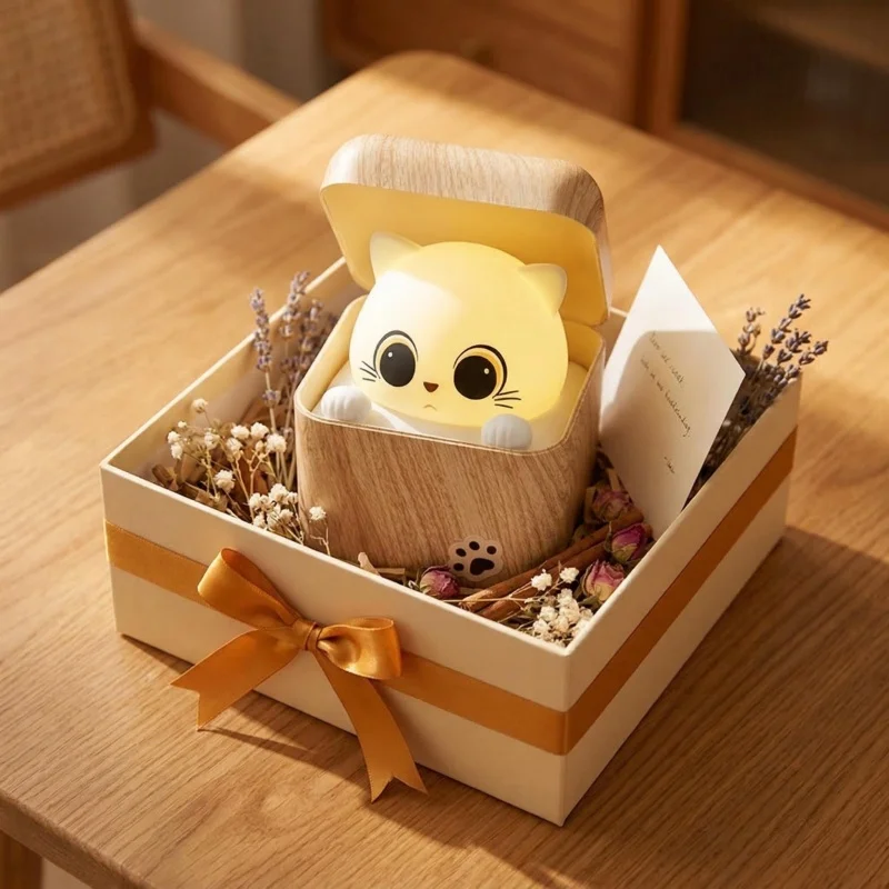 

Ночник Kawaii Shy Cat, USB-перезаряжаемый, с защитой для глаз, лампа для сна, милая настольная лампа, подарок для подруги, студента, в наличии