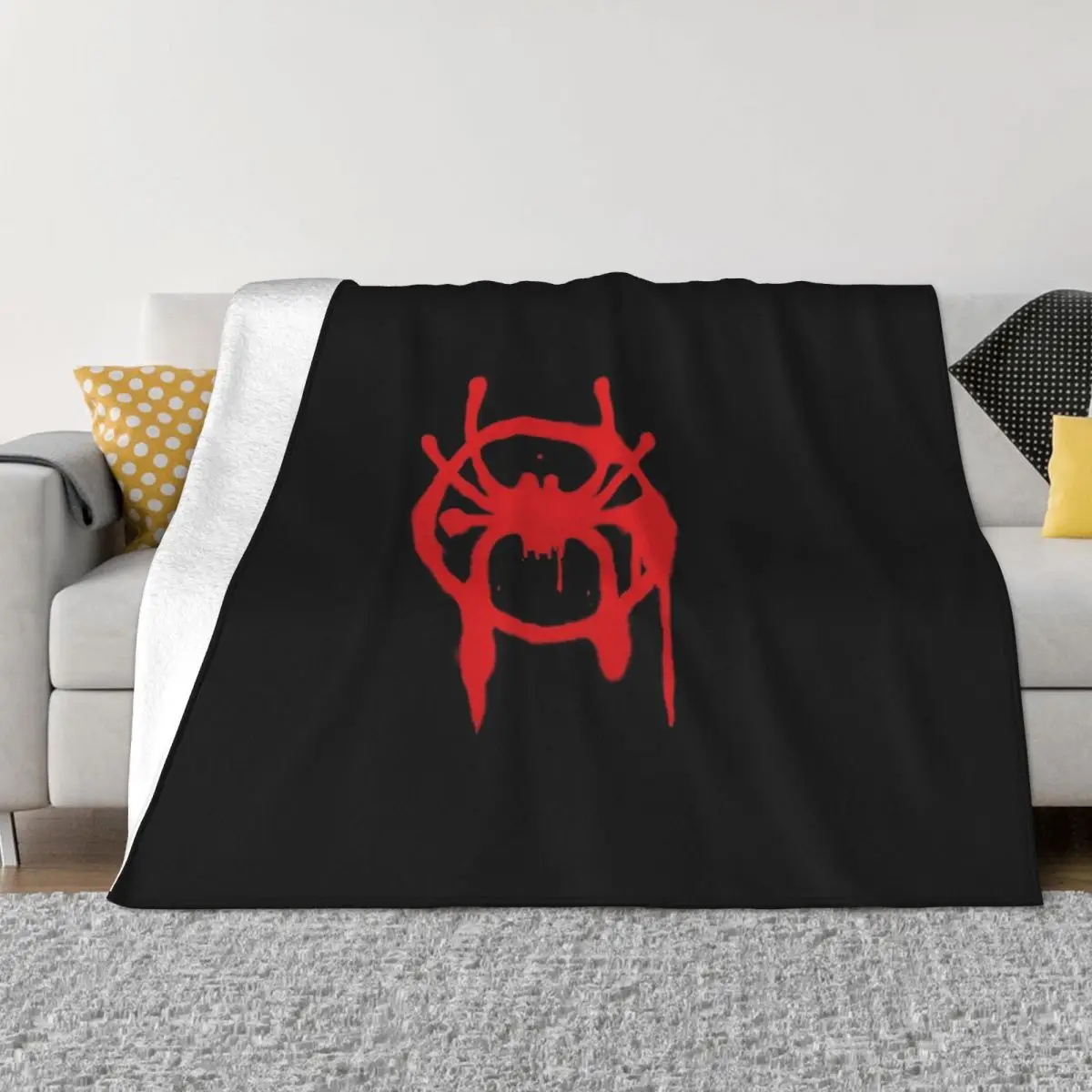 

Cartoon Spider Throw Blanket Into the Spider-Verse Flannel Blankets for Sofas Soft Bed Sheet Warm Bedspread Bedding Decor