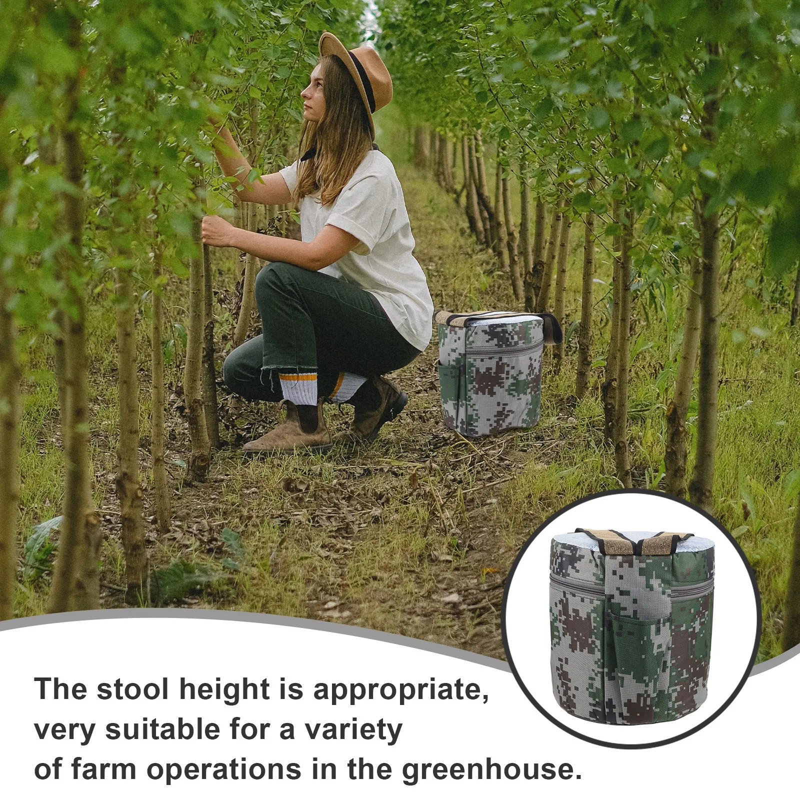 Compact Portable Garden Stool for Seniors Farmers Gardeners Lightweight Plastic Stool Ideal for Greenhouse Work Weeding Camping