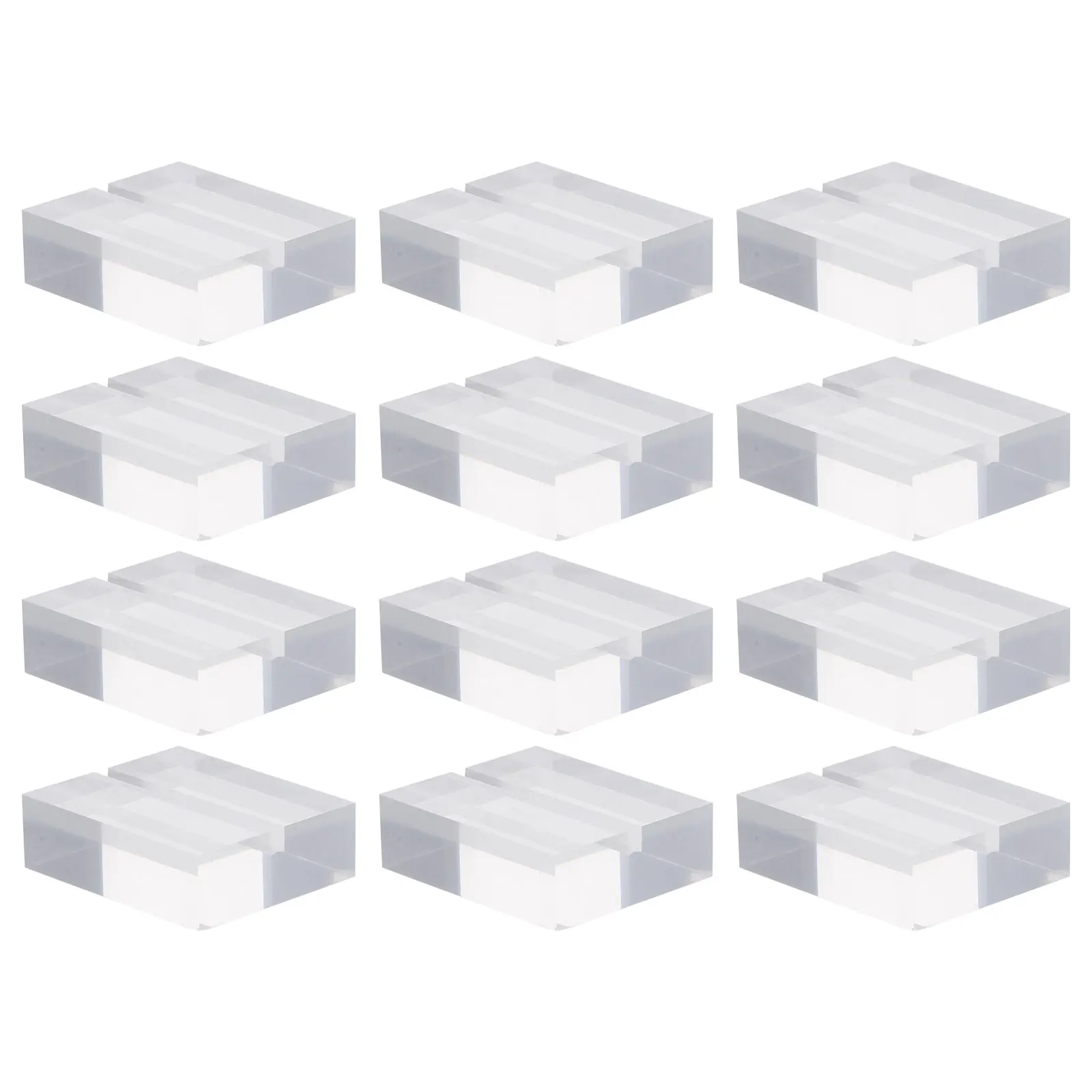 12Pcs Acrylic Card Holder Business Card Base Table Sign Holder Photo Display Stand for Kitchen Dining Room Decoration Favor Gift