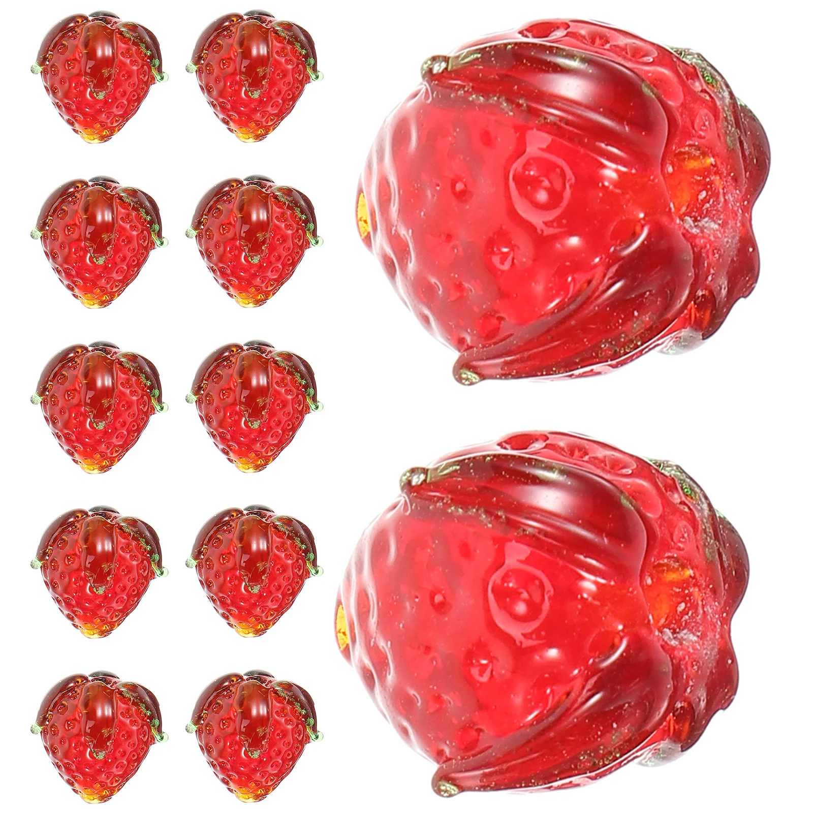 

16 Pcs Glass Strawberry Crystals Decor Jewelry Pendants Strawberries Rabbit Decorate