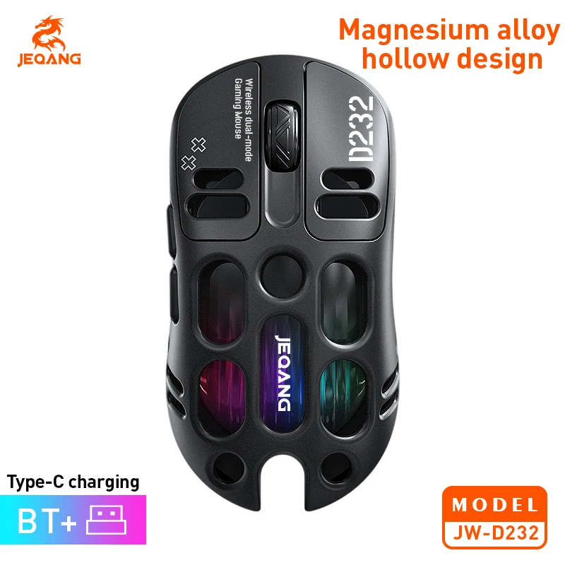 

JEQANG JW-D232 RGB 2,4G Bluetooth двухрежимная игровая мышь с зарядкой 6D