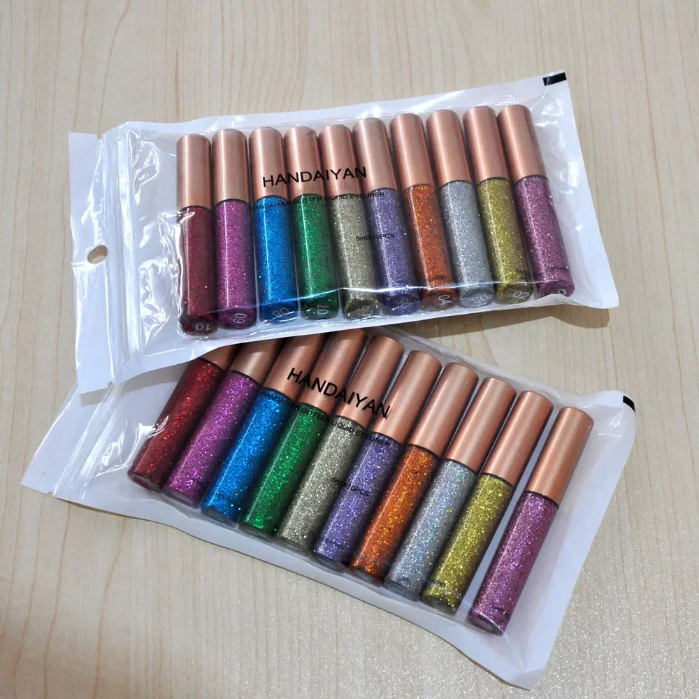 10 Colors/set Glitter Eyeliner Makeup Colorful Shine Eye Liner Pencil Liquid Diamond Sparkle Pen White Eyeliner Pen