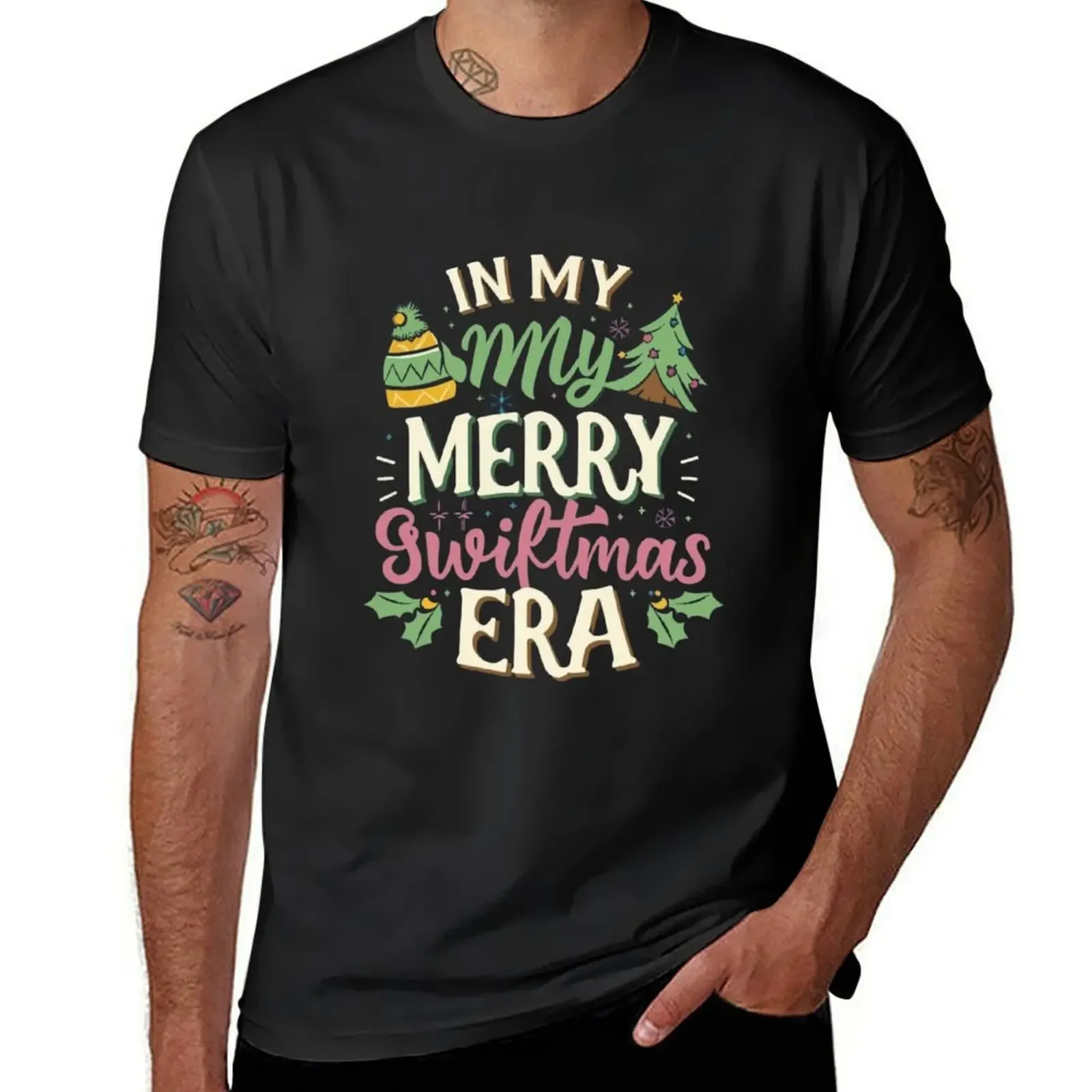 In My Merry Swiftmas Era T-Shirt plus size tops blacks oversized blanks Short sleeve tee men