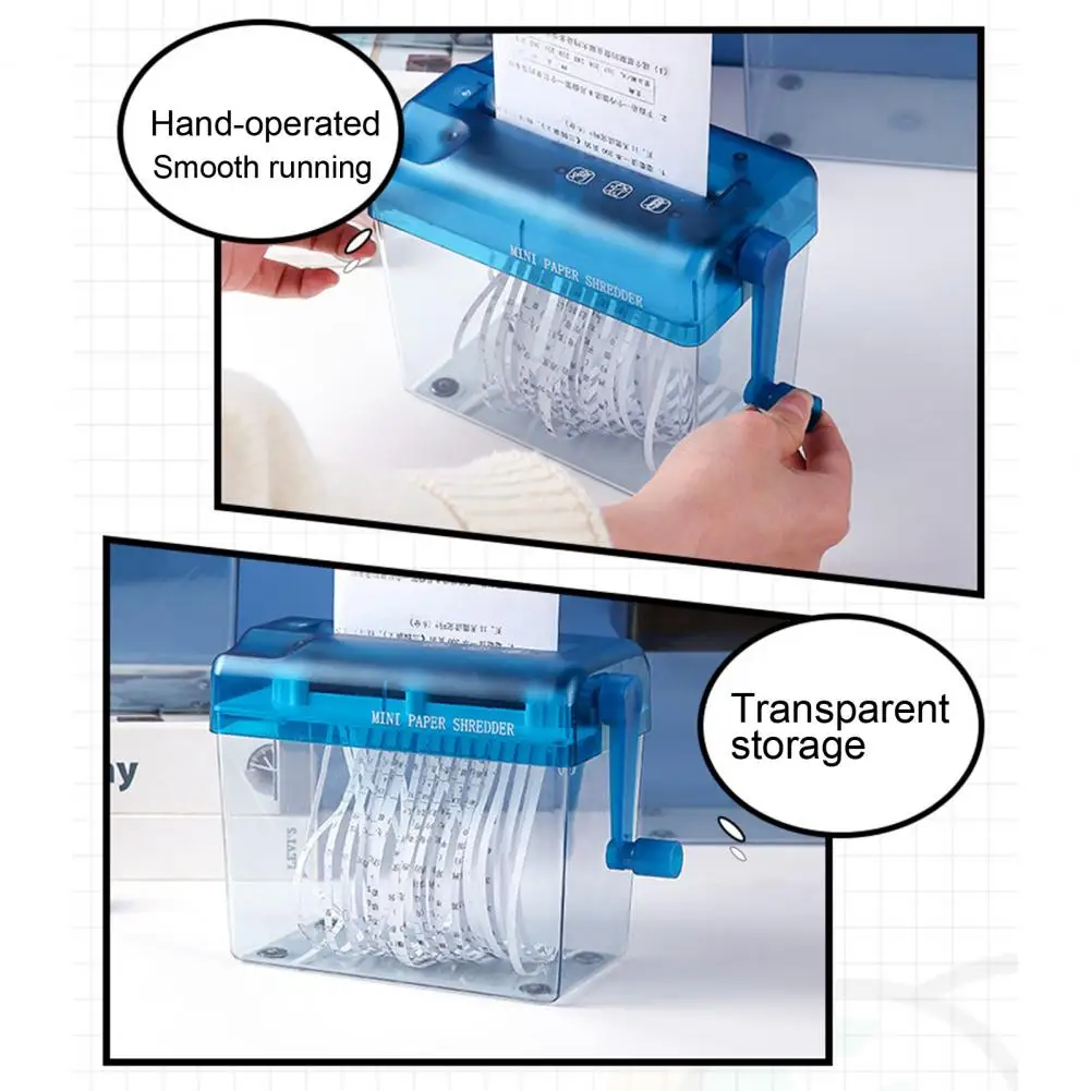 Child-proof Paper Shredder Paper Shredder Portable Capacity Visible Mini Handheld Cutter Anti-slip A4 Paper Cutting for Home