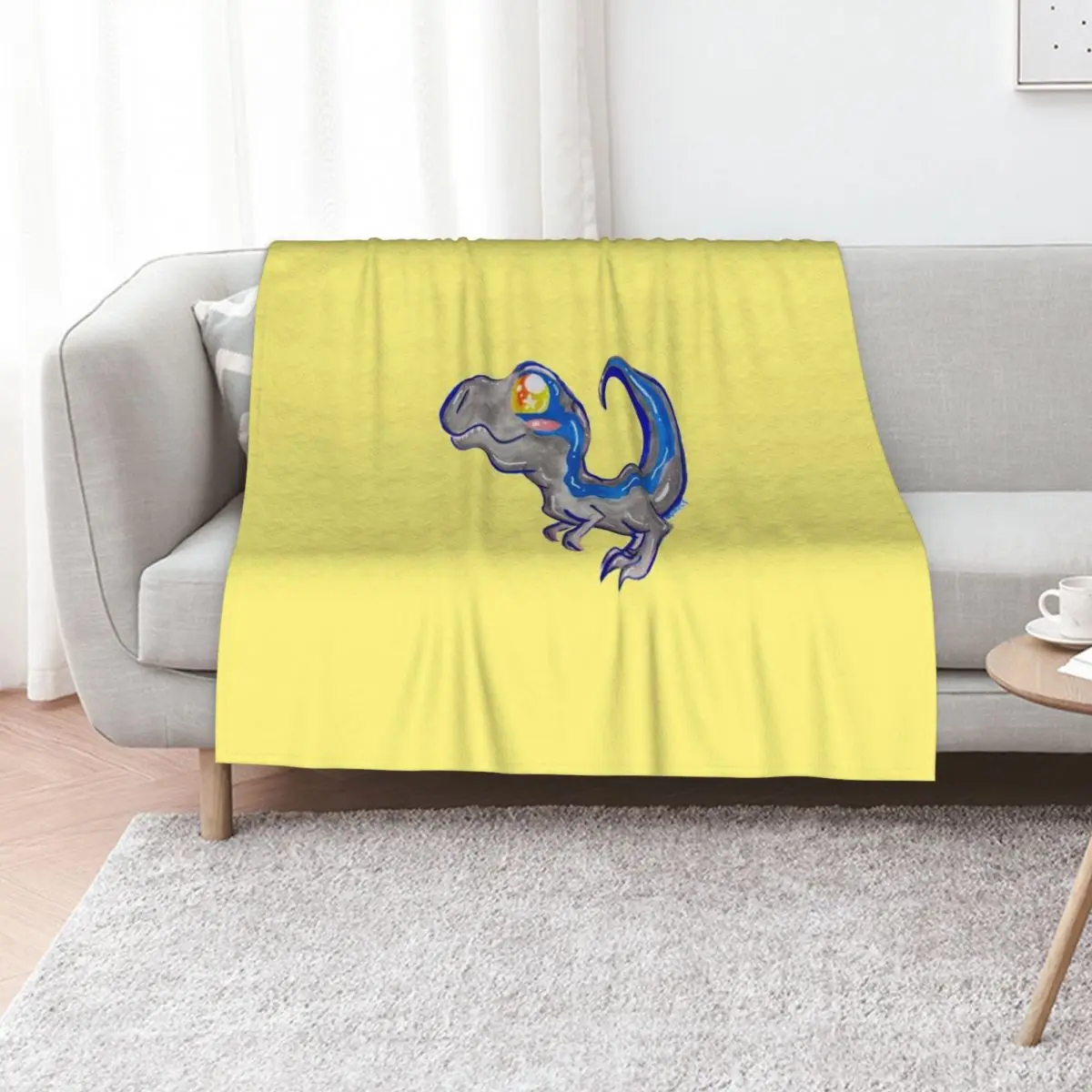 Kawaii Velociraptor Throw Blanket Single Retros Nap Plaid on the sofa decorative Decorative Sofa Blankets