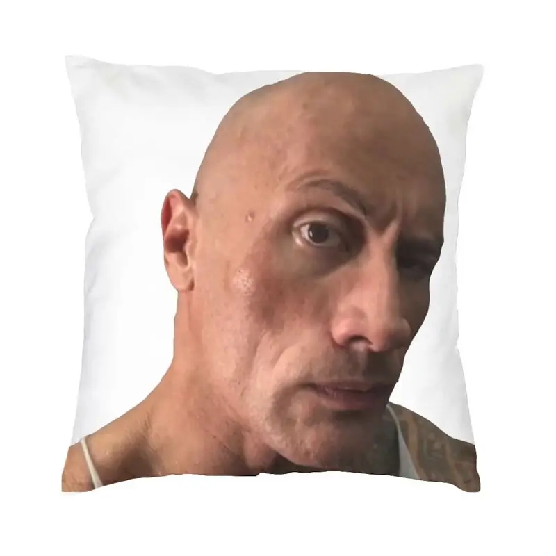 Eyebrow Meme Dwayne The Rock Johnson Cushion Cover 35x35 cm Velvet Throw Pillow Case Home Decor Bedding Office Sofa Pillowcase