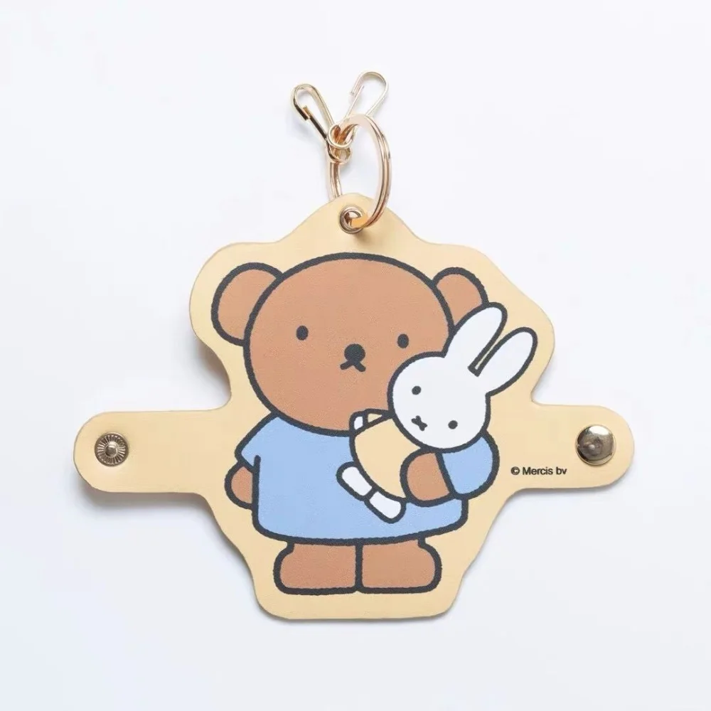 لطيف ميفي Kawaii الكرتون الجلود مفتاح سلسلة بوريس سيارة المفاتيح حلقة رئيسية حلية واقية عيد ميلاد هدية الكريسماس