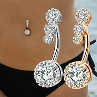 Fashion Heart Belly Button Piercing for Women Sexy CZ Stainless Steel Navel Rings Body Jewelry