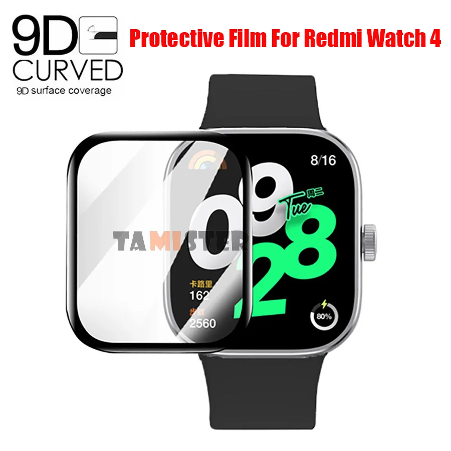 Soft Fibre Glass Protective Film For Xiaomi Redmi Watch 4 Smart Watch Full Cover Screen Protector For Redmi Watch 4 Accessories