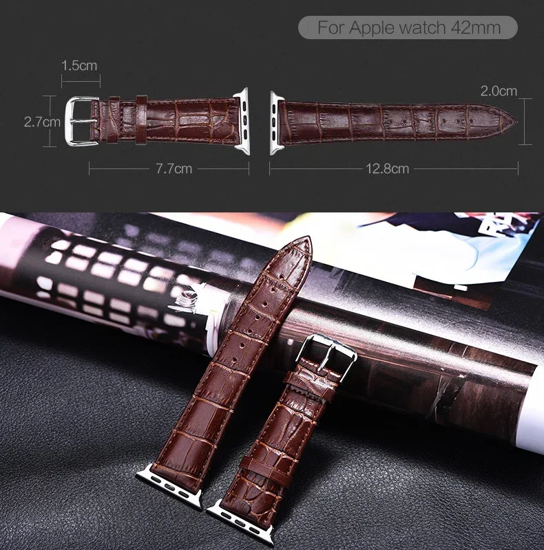 High Quality Leather Strap for Apple Watch Band Ultra 3 2 49mm iWatch Series 11/10/9/8/7/SE/6/5/4/3/2 42mm 38 44 40mm 45 46 41mm image 4
