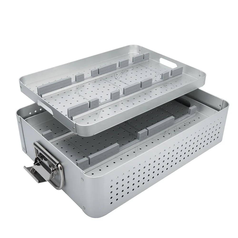 Aluminum Sterilization Box PPSU Disinfection Containers Endoscopy Sterile Tray Box for Medical Instruments