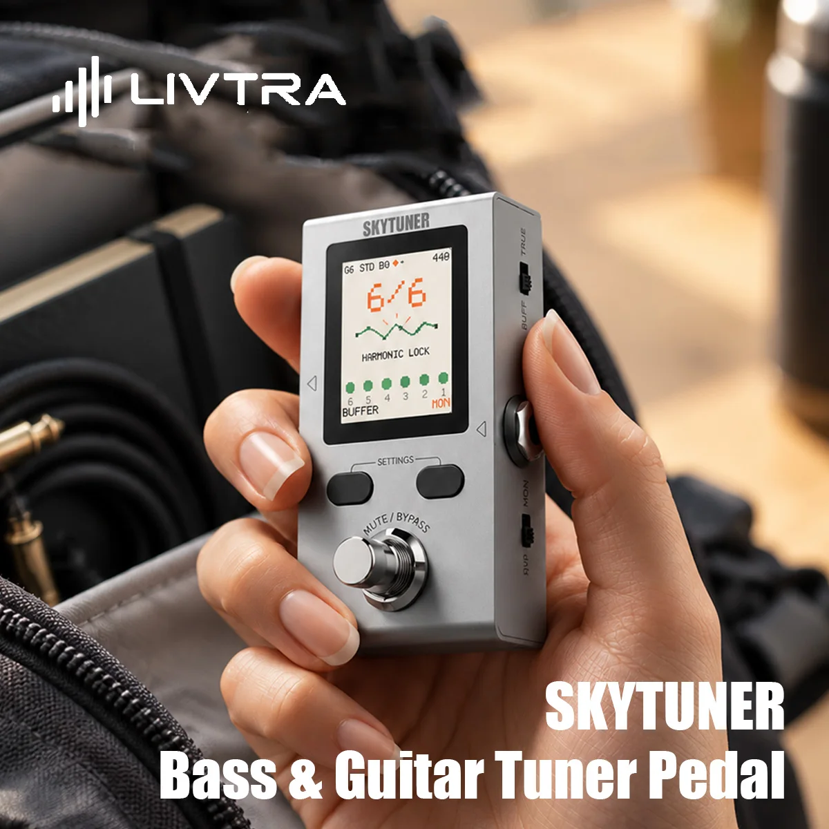 LIVTRA SKYTUNER Bass & Guitar Tuner Pedal - 1.8