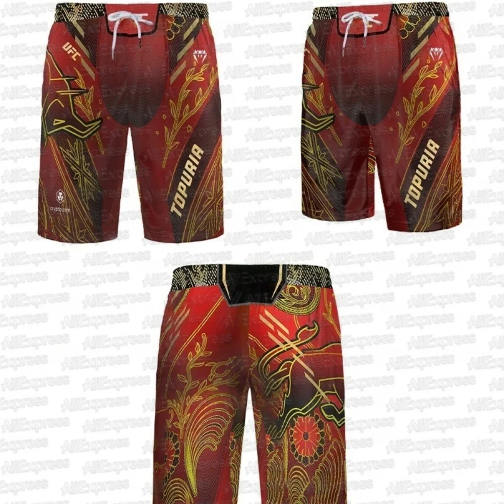 Verano 2025 nuevos pantalones cortos deportivos para gimnasio cómodos pantalones cortos de boxeo de lucha transpirables de secado rápido para hombres pantalones cortos casuales de playa de gran tamaño