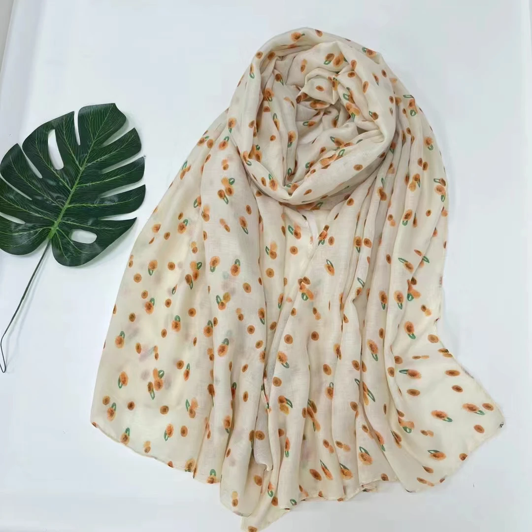 Beautfitransistors-Foulard Hijab à Motif de Fruit, Châles Sans Impression, pour la Tête, Vente en Gros, 10 Pièces/Uno, Nouvelle Collection 2024