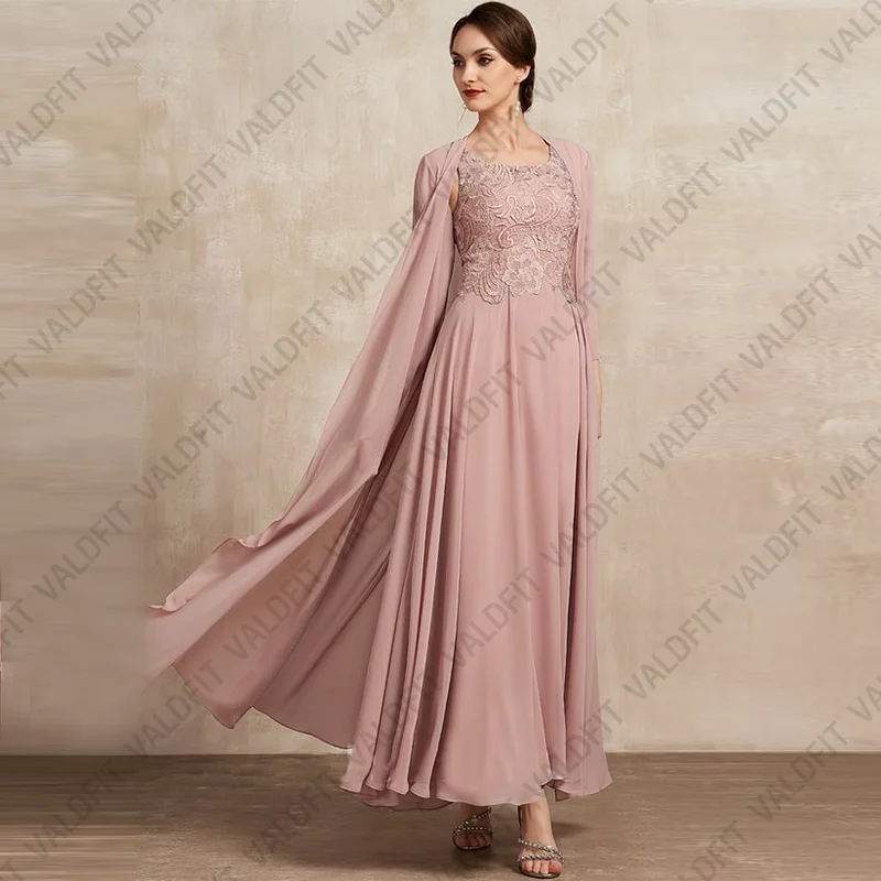 Customized Ankle Length Mother of the Bride Dresses with Jacket Wedding Party Dress vestidos de fiestas elegantes mujer boda