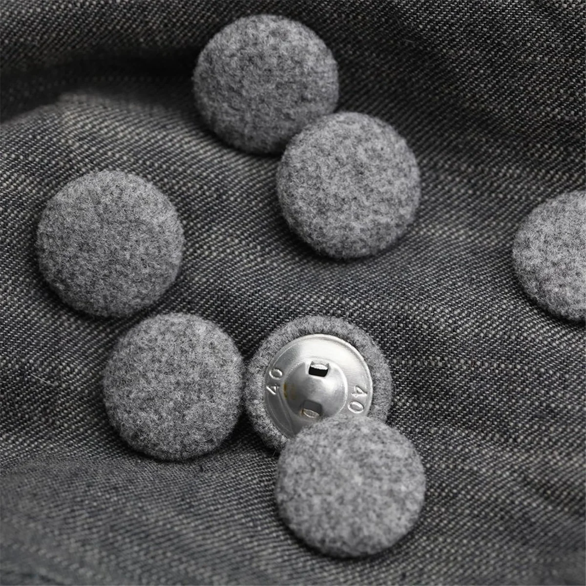 10 Stück Stoff Stoff bedeckt Knöpfe mit Metall knöpfen für Anzüge Kleider Blusen Pullover Stoff knöpfe grau 25mm