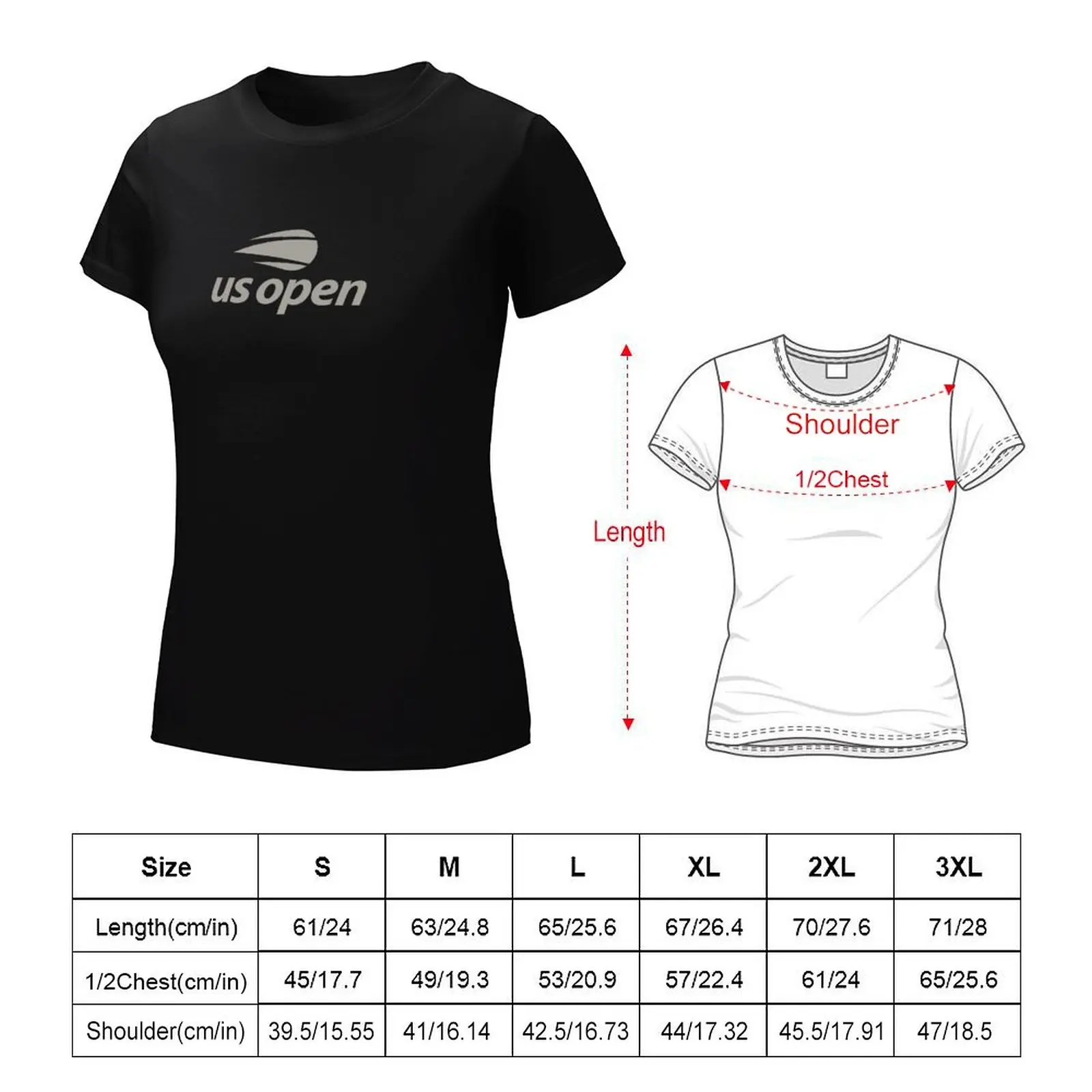 T-shirt à séchage rapide US Open Tennis Locker pour femmes, Gris, Tours aux États-Unis, Grandes tailles, 2022