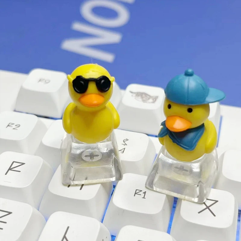 DIY Cartoon Ice Cube Little Duck Key Cap Bottom Backlit Key Cap Cherry MX Mechanical Keyboard R4 High Transparent Key Cap