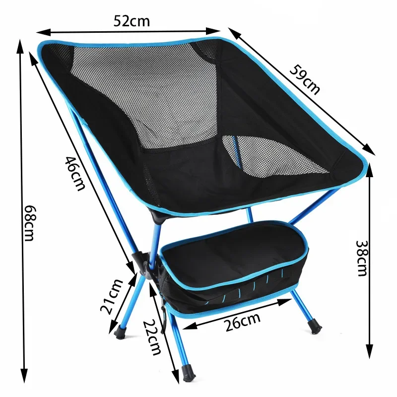 Silla plegable ultraligera para exteriores, asiento superduro de alta carga para acampar, playa, senderismo, Picnic, herramienta de pesca portátil