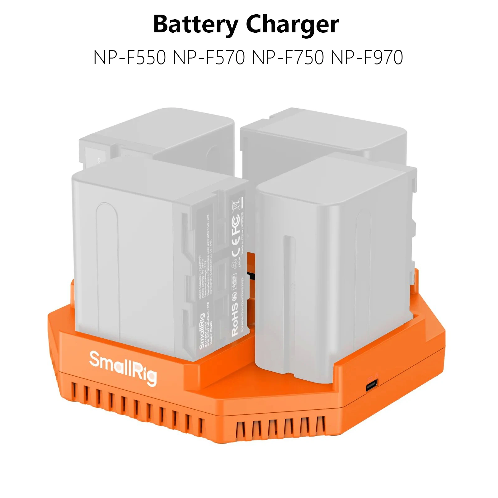 SmallRig PD 100W 4-Channel NP-F550 NP-F570 NP-F750 NP-F970 Camera Battery Charger